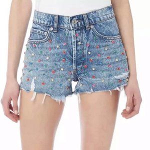 THE KOOPLES Multicolored Studded Denim Shorts - Size 30